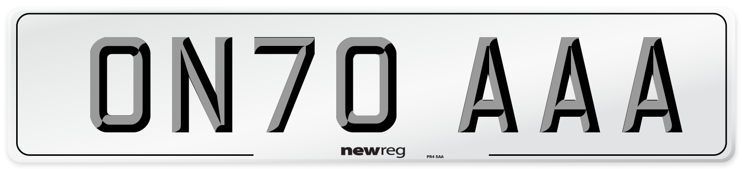 ON70 AAA Number Plate from New Reg